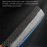 Couteau Nakiri 18 cm - Acier damas 67 couches pour légumes