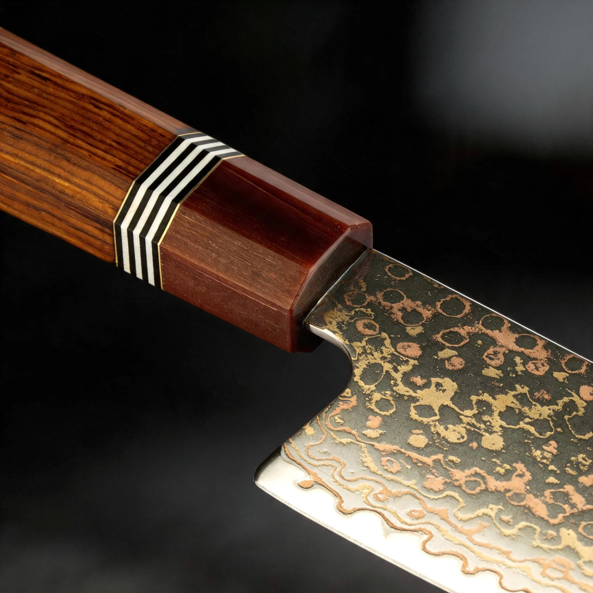 Couteau Kiritsuke damas cuivre arc-en-ciel XITUO