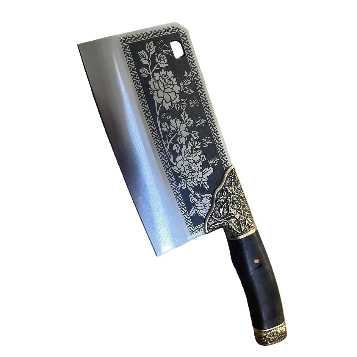 Couperet hachoir forgé main 19,5 cm - Manche en ébène et bague cuivre