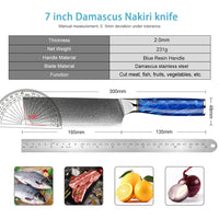 Couteau Nakiri damas 17,8 cm