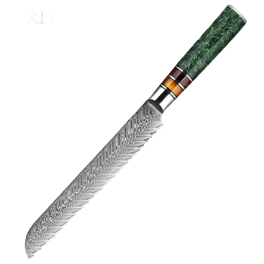 Coffret prestige damas XITUO - Lames damassées et manches en résine (1 à 8 pièces)