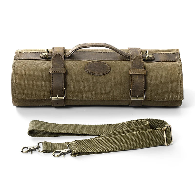 Sac à roulettes pour couteaux HEZHEN en toile cirée et cuir