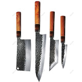 Couteau Santoku martelé Kurouchi - Acier inoxydable haute teneur en carbone