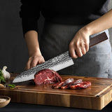 Vue d'ensemble du couteau de chef japonais Gyuto DAMASAKI