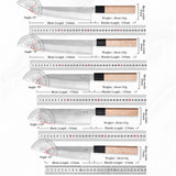 Ensemble de couteaux japonais composite 3 couches - Chef, Nakiri et Santoku (1 à 5 pièces)