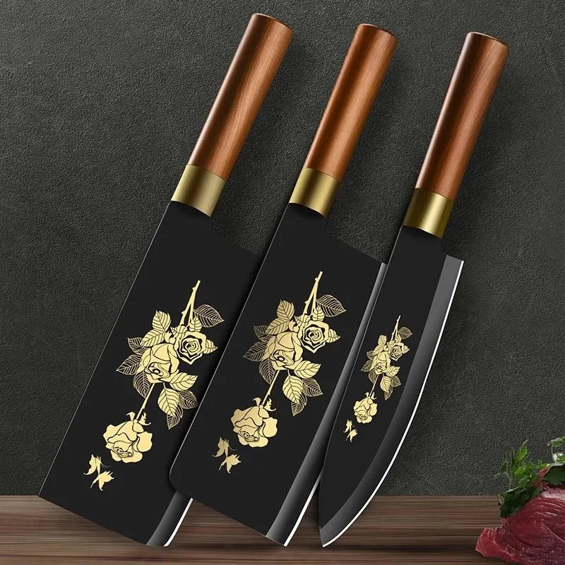 Hachoir de cuisine traditionnel plaqué titane doré