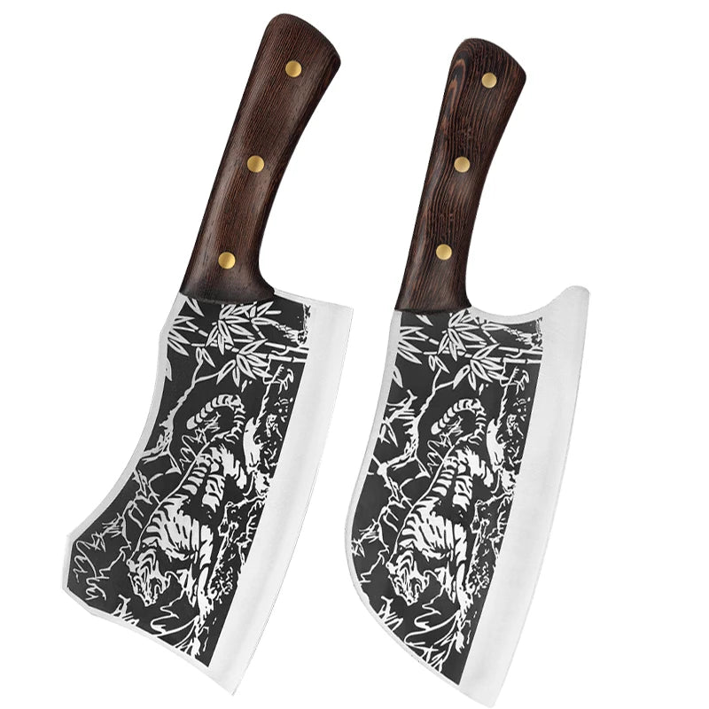 Ensemble de couteaux de boucher et de chef forgés en acier carbone
