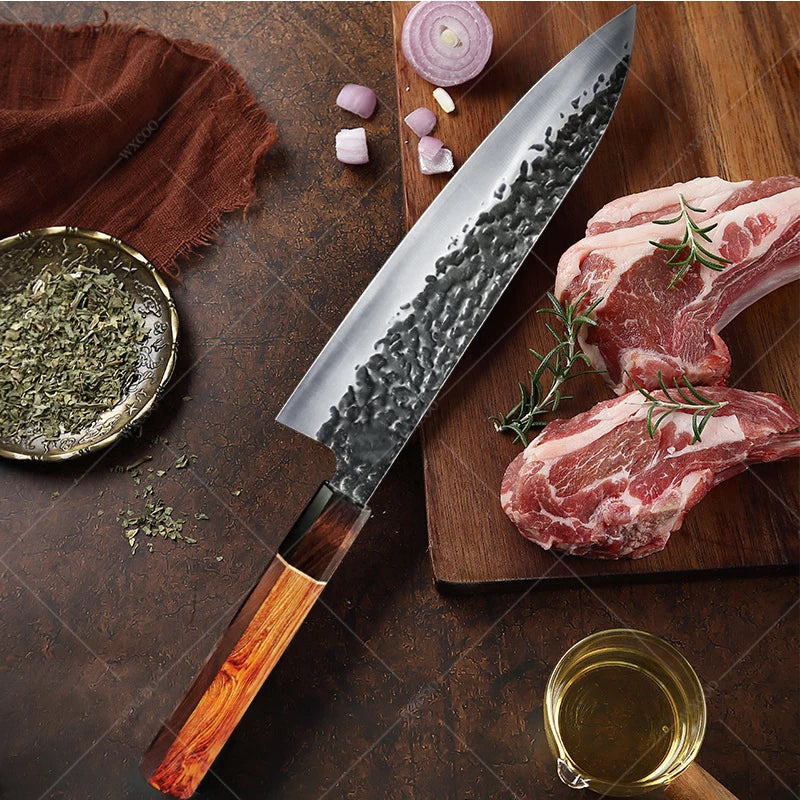 Couteau de chef Gyuto martelé Kurouchi 20 cm