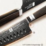 Couteau Bunka damas 67 couches XINZUO - Manche en ébène