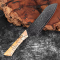 Couteau Santoku damas – bois tressé