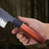 Couteau Santoku martelé Kurouchi - Acier inoxydable haute teneur en carbone