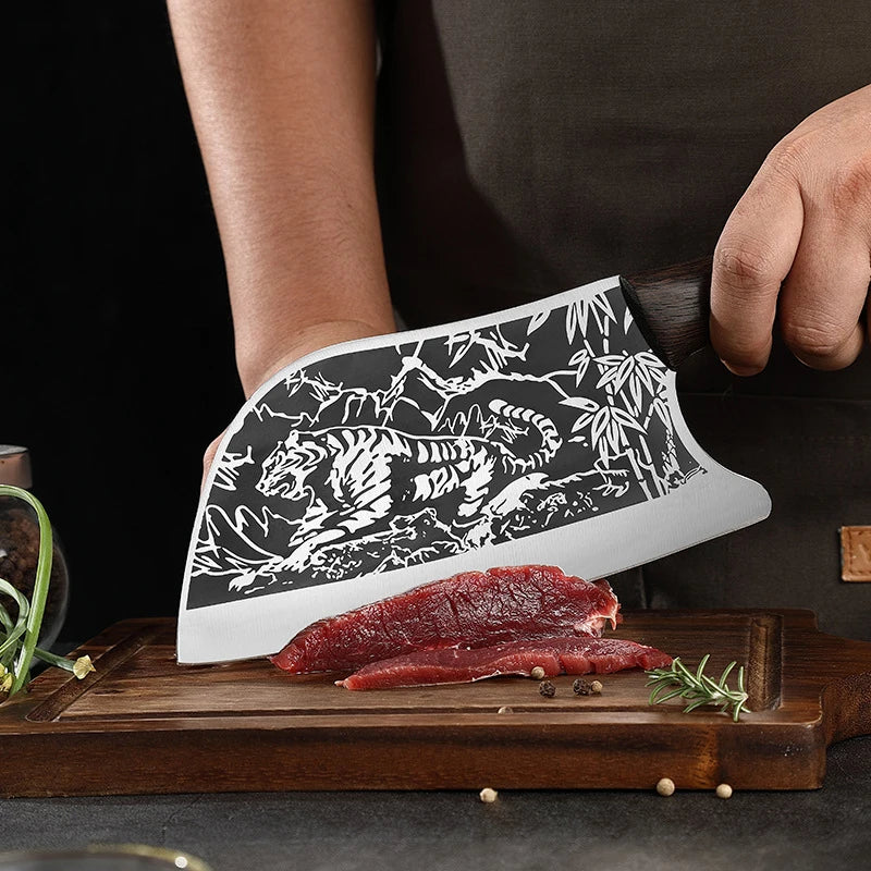Ensemble de couteaux de boucher et de chef forgés en acier carbone