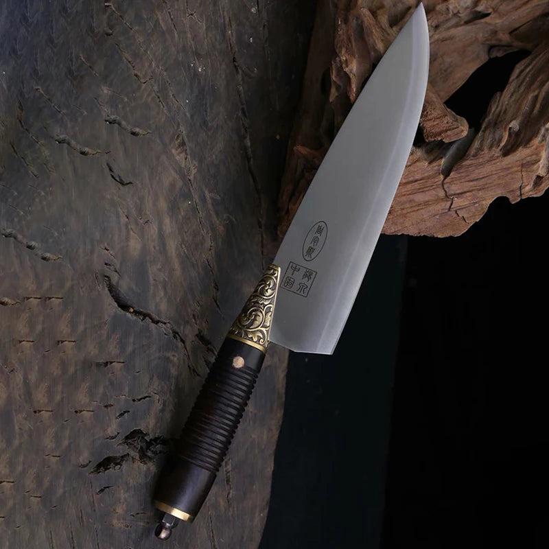 Couteau de chef traditionnel Longquan 20 cm en acier 7Cr17MoV