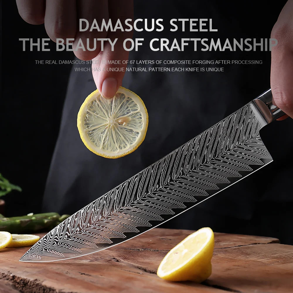 Coffret prestige damas XITUO - Lames damassées et manches en résine (1 à 8 pièces)