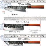 Couteau Santoku martelé Kurouchi - Acier inoxydable haute teneur en carbone