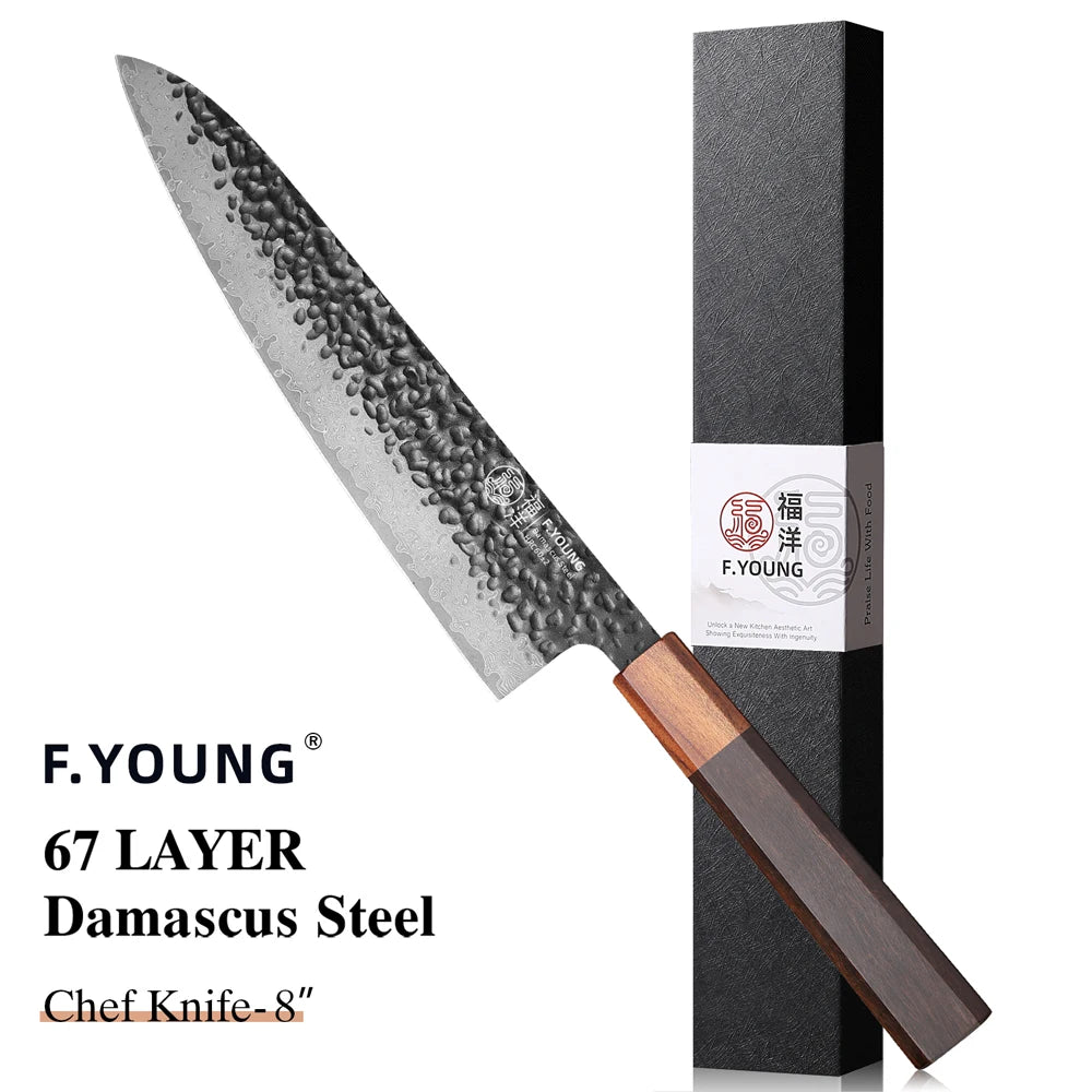 Couteau de chef Gyuto 20 cm - Acier damas 67 couches