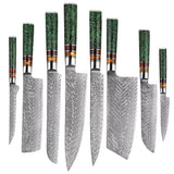 Coffret prestige damas XITUO - Lames damassées et manches en résine (1 à 8 pièces)