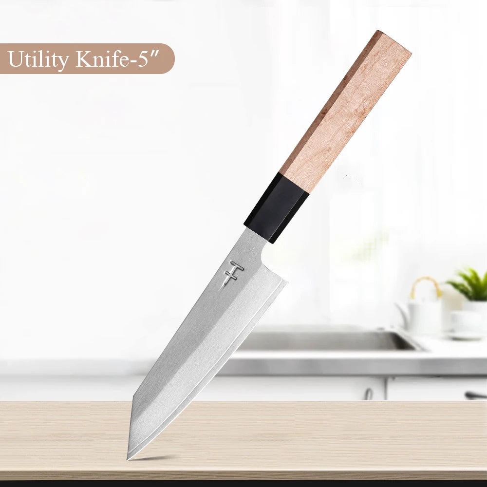Ensemble de couteaux japonais composite 3 couches - Chef, Nakiri et Santoku (1 à 5 pièces)