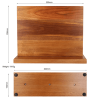 Bloc magnétique à couteaux double face en acacia