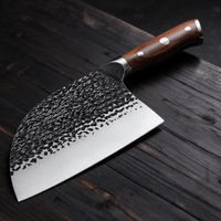 Couperet de Cuisine Japonais Acier Trempé Haute Teneur Carbone 18 cm – Manche Bois Massif - Damasaki
