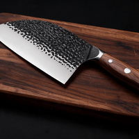 Couperet de Cuisine Japonais Acier Trempé Haute Teneur Carbone 18 cm – Manche Bois Massif - Damasaki