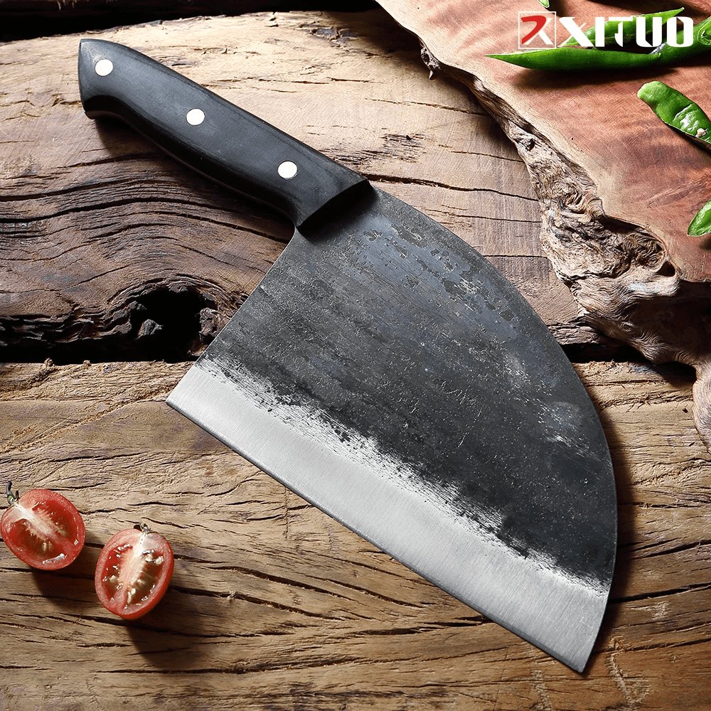 Couperet de cuisine – bois riveté sur soie pleine