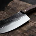 Couperet de Cuisine Japonais Acier Trempé Haute Teneur Carbone 18 cm – Manche Bois Veiné - Damasaki