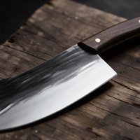 Couperet de Cuisine Japonais Acier Trempé Haute Teneur Carbone 18 cm – Manche Bois Veiné - Damasaki