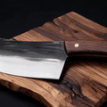 Couperet de Cuisine Japonais Acier Trempé Haute Teneur Carbone 18 cm – Manche Bois Veiné - Damasaki