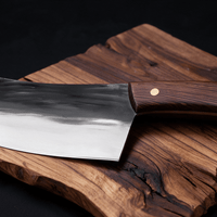 Couperet de Cuisine Japonais Acier Trempé Haute Teneur Carbone 18 cm – Manche Bois Veiné - Damasaki