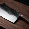 Couperet de Cuisine Japonais Acier Trempé Haute Teneur Carbone 18 cm – Manche Bois Veiné - Damasaki