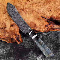 Couteau à tomates damas 16,5 cm – bois stabilisé