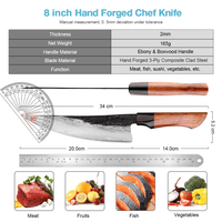 Couteau de chef en acier composite 20,3 cm – ébène et buis