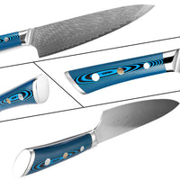 Couteau de chef damas 20,3 cm – bois bleu