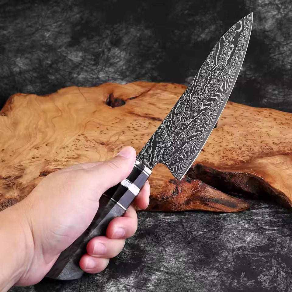 Couteau de chef damas 20,3 cm – bois stabilisé