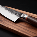Couteau de Chef Japonais Acier Trempé Haute Teneur Carbone 20 cm – Manche Frêne & Bagues Laiton - Damasaki