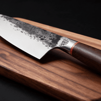 Couteau de Chef Japonais Acier Trempé Haute Teneur Carbone 20 cm – Manche Frêne & Bagues Laiton - Damasaki