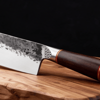 Couteau de Chef Japonais Acier Trempé Haute Teneur Carbone 20 cm – Manche Frêne & Bagues Laiton - Damasaki