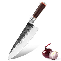 Couteau de chef – frêne et deux bagues en laiton