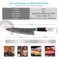 Couteau de chef damas 20,3 cm – résine et bois stabilisé octogonal