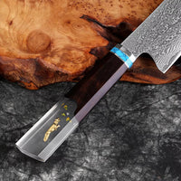 Couteau de chef damas 20,3 cm – résine et bois stabilisé octogonal