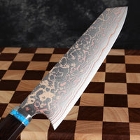 Couteau Kiritsuke damas – bois de santal rouge et résine