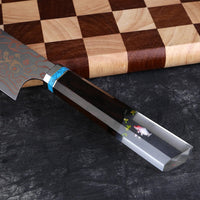 Couteau Kiritsuke damas – bois de santal rouge et résine