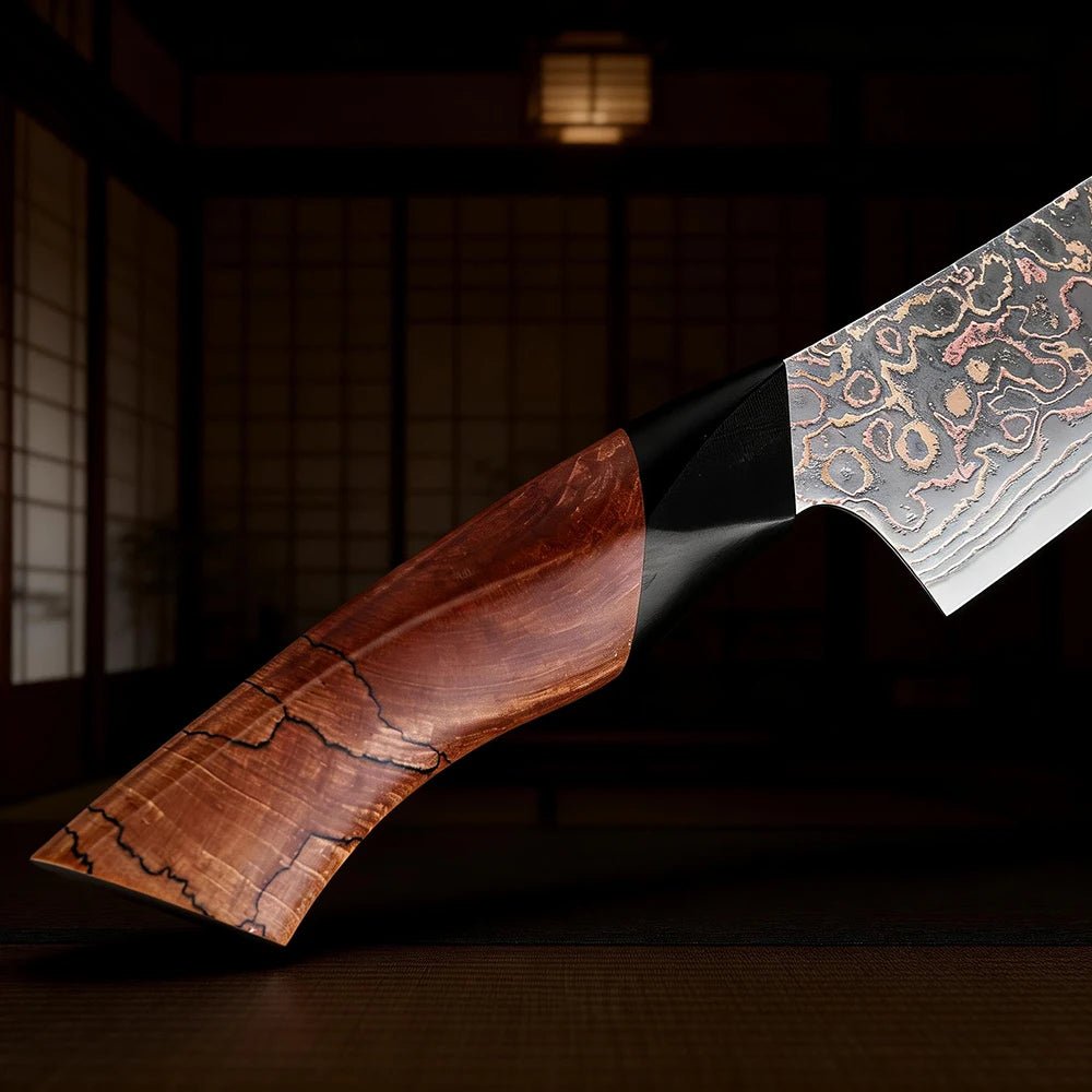 Couteau Kiritsuke damas 20,3 cm – bois massif et G10 noir