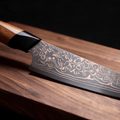 Couteau Kiritsuke Japonais Acier Damas 67 Couches 20 cm – Manche Bois Massif & G10 Noir - Damasaki