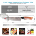 Couteau Kiritsuke damas 20,3 cm – bois massif et G10 noir