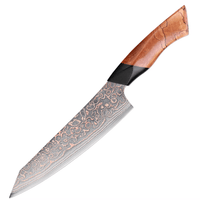 Couteau Kiritsuke damas 20,3 cm – bois massif et G10 noir