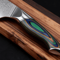 Couteau Kiritsuke Japonais Acier Damas 67 Couches 20 cm – Manche Bois Multicolore - Damasaki