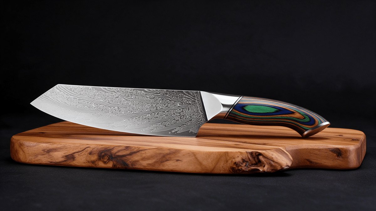 Couteau Kiritsuke Japonais Acier Damas 67 Couches 20 cm – Manche Bois Multicolore - Damasaki