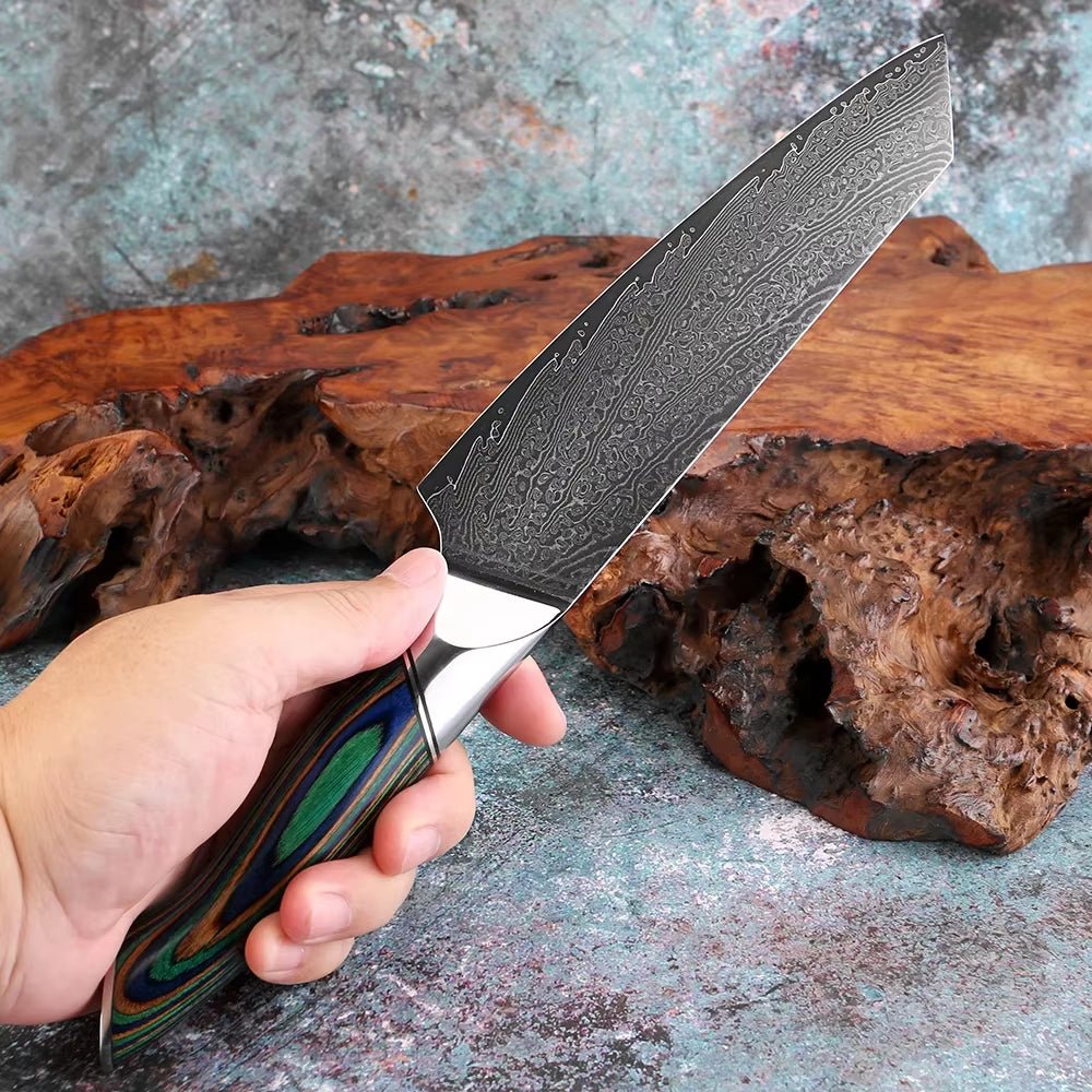Couteau Kiritsuke damas 20,3 cm – bois multicolore
